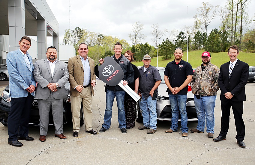 Carl Hogan Toyota in Columbus donated two Toyota Corollas to East Mississippi Community College’s Automotive Technology Program April 4. Pictured at the dealership with the Corollas are, from left, Gulf States Toyota District Service and Parts Manager Colin Jones, Gulf States Toyota Workforce Development Manager Robert Trevino, Carl Hogan Toyota General Manager Jonnie Moore, EMCC lead automotive instructor Dale Henry, EMCC Manufacturing Technology & Engineering Navigator Greta Miller, EMCC automotive instructor Shane Richards, EMCC diesel instructor Michael Ricks, EMCC fleet maintenance Lane Yarbrough and EMCC President Dr. Scott Alsobrooks. Carl Hogan Toyota in Columbus donated two Toyota Corollas to East Mississippi Community College’s Automotive Technology Program April 4. Pictured at the dealership with the Corollas are, from left, Gulf States Toyota District Service and Parts Manager Colin Jones, Gulf States Toyota Workforce Development Manager Robert Trevino, Carl Hogan Toyota General Manager Jonnie Moore, EMCC lead automotive instructor Dale Henry, EMCC Manufacturing Technology & Engineering Navigator Greta Miller, EMCC automotive instructor Shane Richards, EMCC diesel instructor Michael Ricks, EMCC fleet maintenance Lane Yarbrough and EMCC President Dr. Scott Alsobrooks.